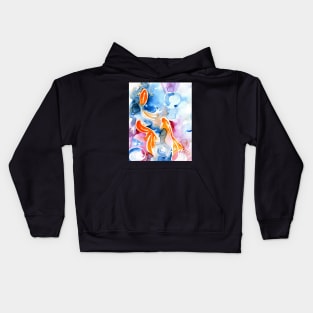 Swimming upstream - Goldfish painting Kids Hoodie